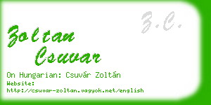 zoltan csuvar business card