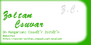 zoltan csuvar business card